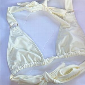 For bundles only - swim bikini top metallic accent detail Cream S